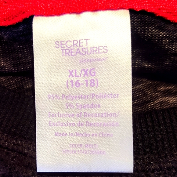 Secret Treasures Pajama Set Women Sz XL Christmas - Picture 5 of 15